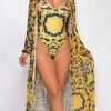 Emprada Rina Black Gold Multi Print Swimwear & Cover Up