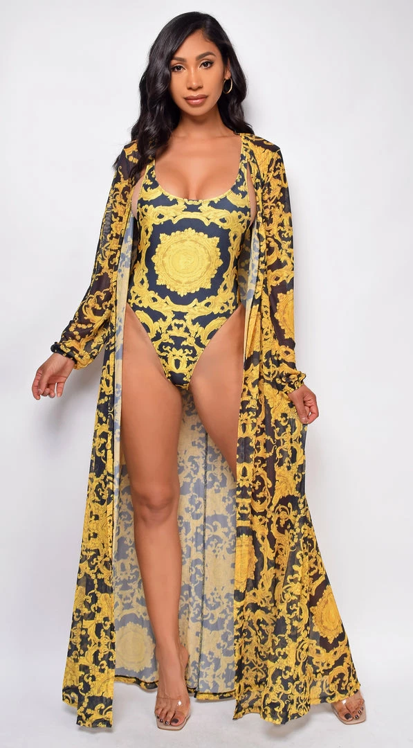 Emprada Rina Black Gold Multi Print Swimwear & Cover Up 5 Emprada Rina Black Gold Multi Print Swimwear & Cover Up