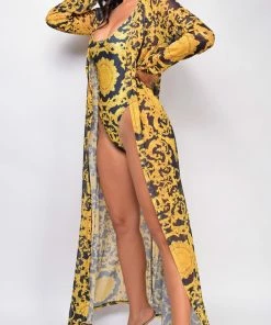 Emprada Rina Black Gold Multi Print Swimwear & Cover Up 12 Emprada Rina Black Gold Multi Print Swimwear & Cover Up