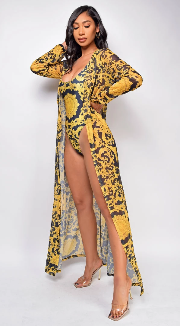 Emprada Rina Black Gold Multi Print Swimwear & Cover Up 6 Emprada Rina Black Gold Multi Print Swimwear & Cover Up