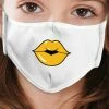 Emprada Lips Yellow White Girl's Reusable Face Mask Masks