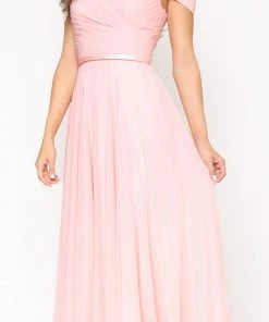 Emprada Kinsley Blush Pink Pleated Maxi Dress Dresses