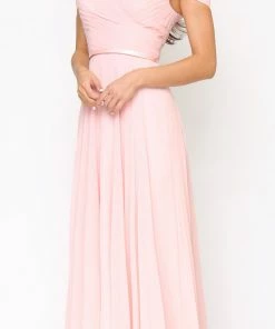 Emprada Kinsley Blush Pink Pleated Maxi Dress Dresses
