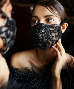 Emprada Masks Beaded Black Fashion Mask