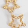 Emprada Accessories Textured Gold Star Earrings